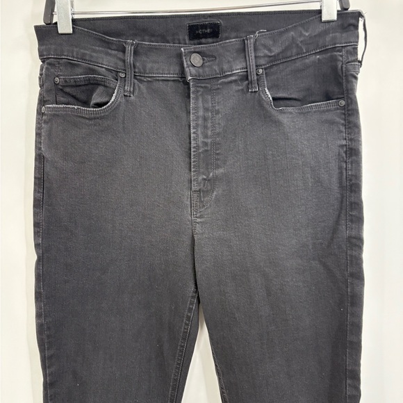 Mother denim revolve Mid Rise Dazzler Ankle Not Guilty black jeans straight 30 - Picture 3 of 16